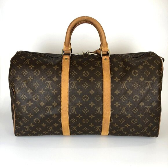 LOUIS VUITTON Brown Monogram Canvas Keepall 50 Boston Bag - Picture 5 of 12